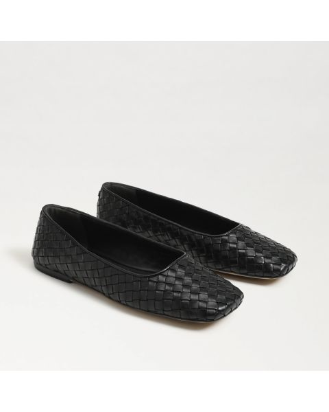 Black Woven Leather