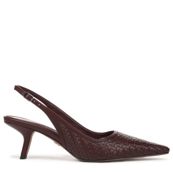French Burgundy Red Weave Leather