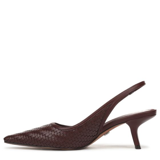 French Burgundy Red Weave Leather