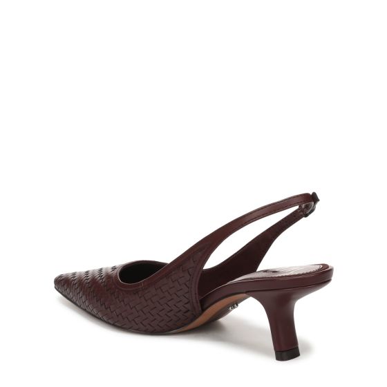 French Burgundy Red Weave Leather