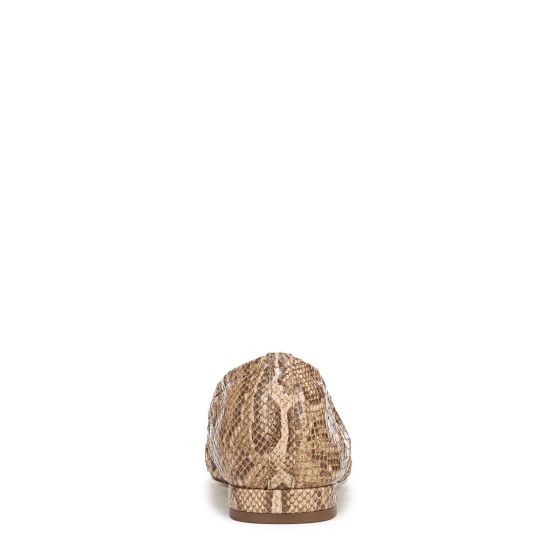 Light Sand Beige Snake Print Leather