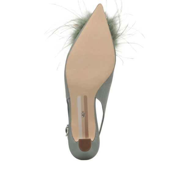Green Sage Sky Ribbed Satin-Sole