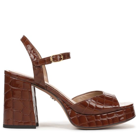Caramel Croco Brown Leather