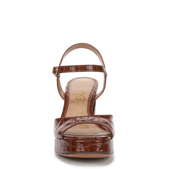 Caramel Croco Brown Leather