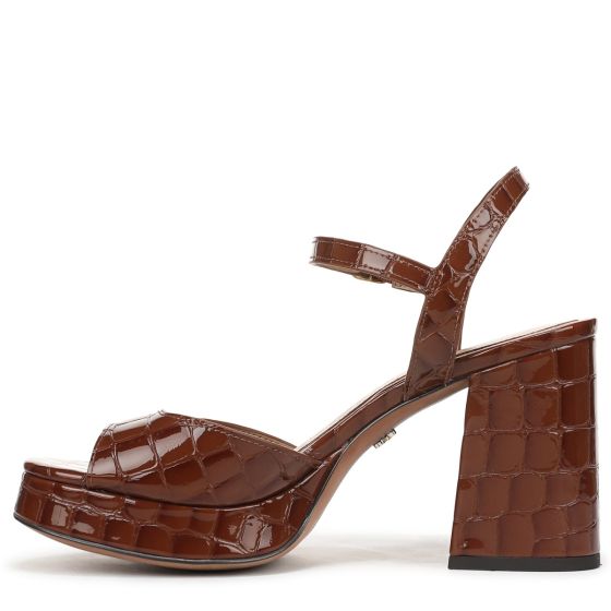 Caramel Croco Brown Leather