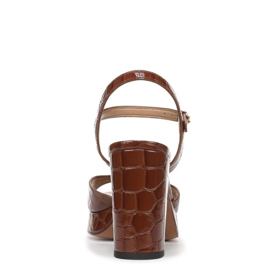 Caramel Croco Brown Leather