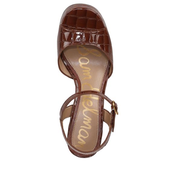 Caramel Croco Brown Leather