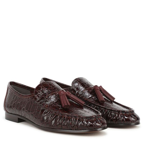 Merlot Red Croco Leather