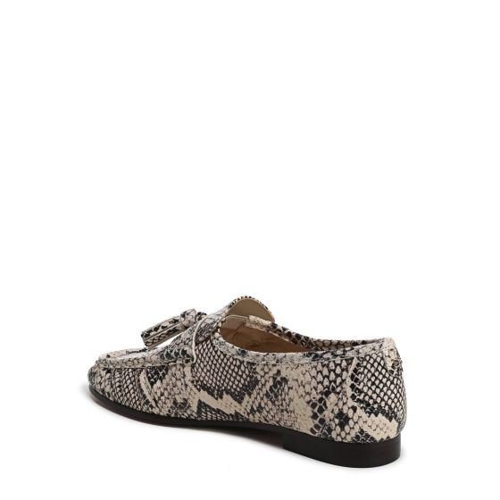 Snake Print Grey Leather