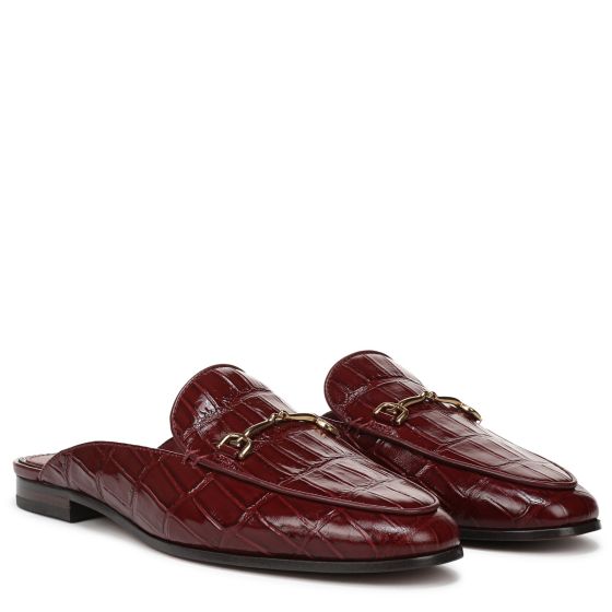 French Merlot Red Croco Leather