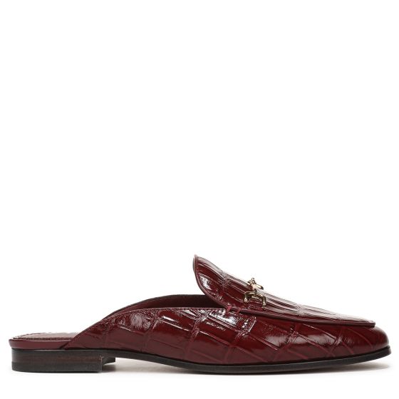 French Merlot Red Croco Leather