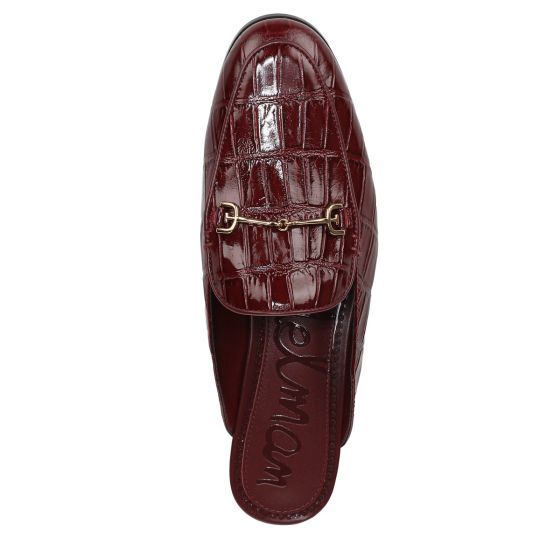 French Merlot Red Croco Leather