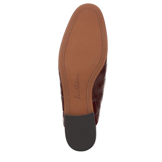 French Merlot Red Croco Leather-Sole