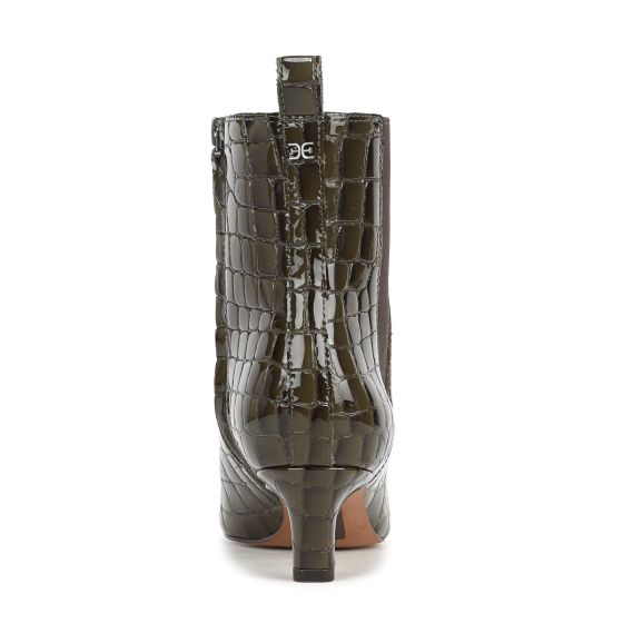 Dark Cactus Green Croco Leather
