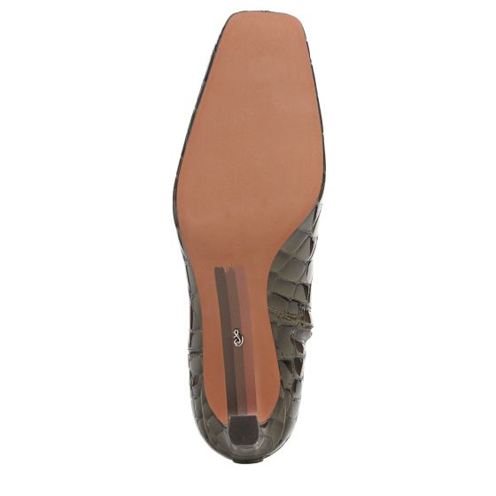Dark Cactus Green Croco Leather-Sole