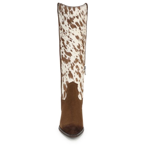 Warm Nutmeg Brown Cow Print Brahma Hair/Suede