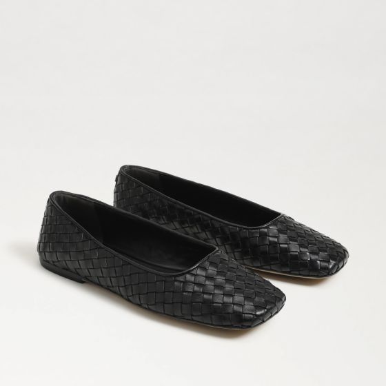 Black Woven Leather