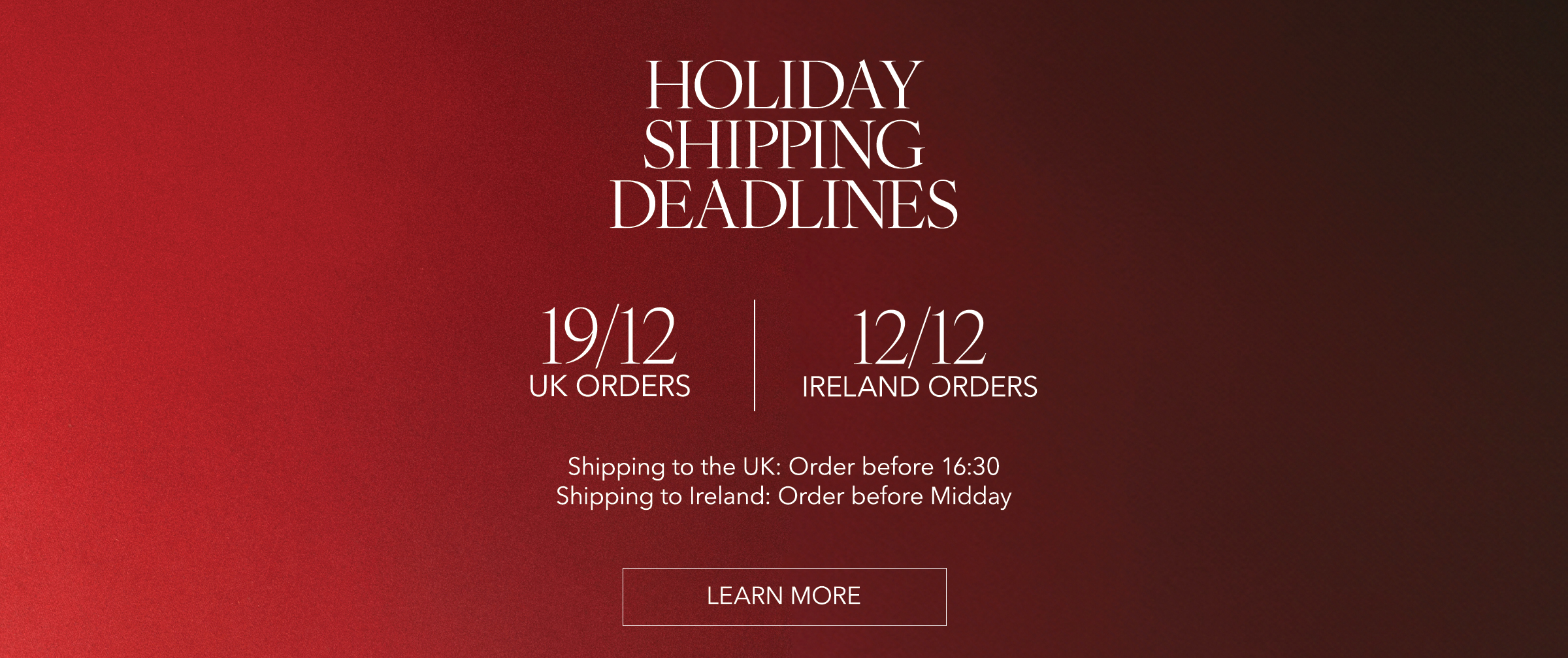 Holiday Last Order Dates
